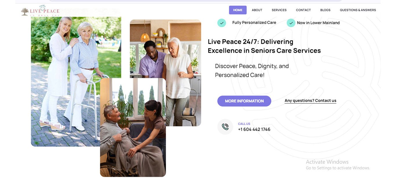 Live Peace 24/7: Delivering Excellence in Seniors Care Services