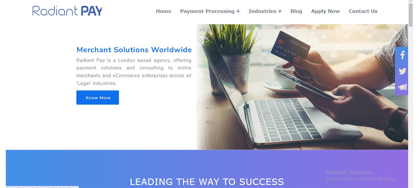 Radiant Pay Home Page